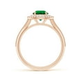 thumbnail image 2 of ANGARA Lab Grown Vintage Inspired Round Emerald Double Halo Engagement Ring for Women in 14K Rose Gold (Size-6.5mm) | May Birthstone, Anniversary, Jewelry Gift for Women | Lab-Grown Emerald Ring, 2 of 9