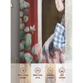thumbnail image 5 of Pig Sunflowers Sheer Curtains 2 Panels Set Yellow Pink Flower Bee Leaf Farms Animal Oil Painting Sheer Window Curtains Light Filtering Rod Pocket Voile Drapes for Bedroom Living Room 52"X84", 5 of 8