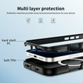 thumbnail image 6 of For iPhone 16 Pro Magnetic Phone Case,Built-in Lens Ring Kickstand,2-in-1 Heavy Duty,Compatible with Mag-Safe,Military-Grade Protection,Shockproof Translucent Phone Case,Black + Black, 6 of 9
