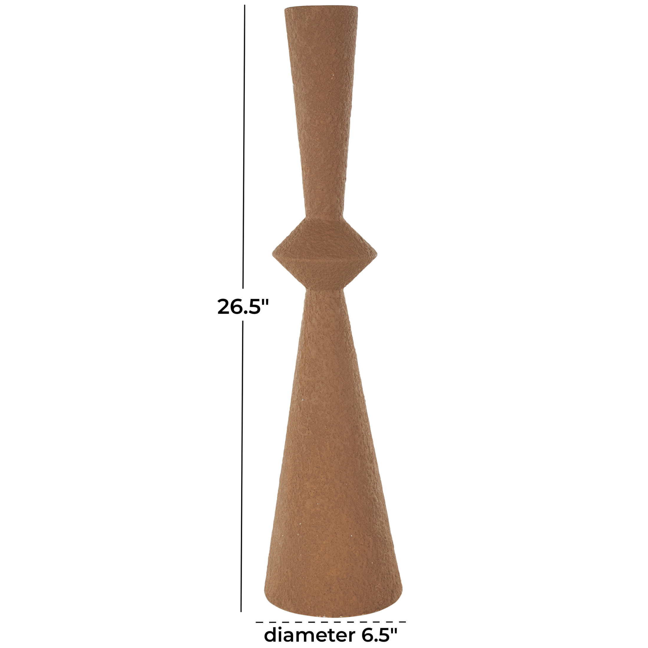 DecMode 27" Art Deco Fluted Brown Metal Vase