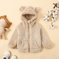 thumbnail image 2 of Toddler Boys Girls Fleece Hoody Jacket Cute Bear Ears Shape Warm Hoodies Zip Up Coat Sherpa Fuzzy Winter Warm Sweatshirt Coat, 2 of 8