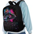 thumbnail image 4 of Binienty Graffiti Steam Train 17 Inch School Bookbag for Teens Multiple Front Storage Pockets Side Mesh Holders Large Capacity School Backpack Travel Daypack Rucksack for Students, 4 of 6