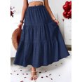 thumbnail image 7 of Cuteduck Women's Flowy Pleated Tiered Skirt Casual A-Line Midi Skirt S-2XL, 7 of 7