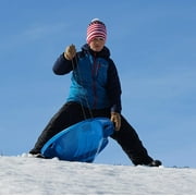 Flexible Flyer Spitfire Sled 1 Person Toboggan with Tow Rope & Seat Pad