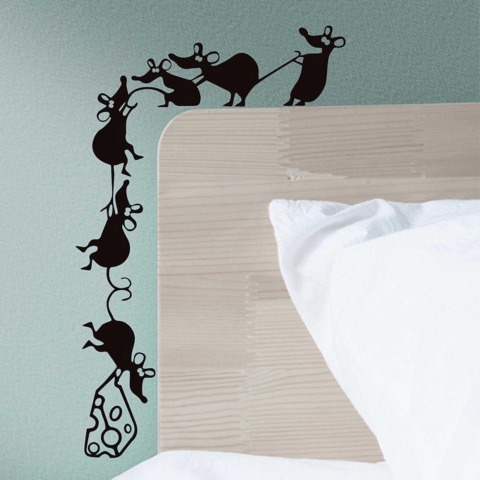 Wall Paper Funny Climbing Cheese Mice Light Switch Mural Decal PVC Wall Sticker