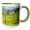 Green/White, variant on 3drose, Italy, Tuscany, Panzano. Spring Green of the Vineyards., 11oz Two-tone Yellow Mug
