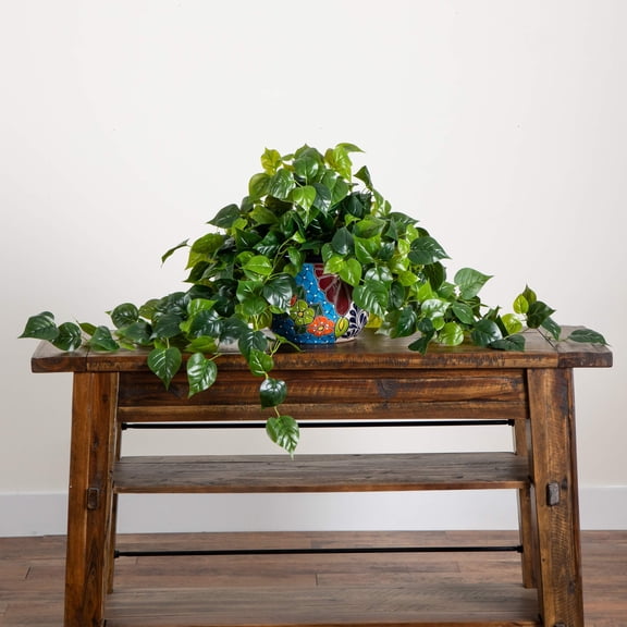 Nearly Natural Philodendron Artificial Potted Plant - 42" - Green