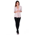 thumbnail image 4 of Simply Ravishing Women's Basic 3/4 Sleeve Hip Length Open Drape Cardigan, 1X, Khaki, 4 of 4