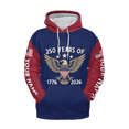 thumbnail image 2 of Lotusprinthandmade Personalized 250th America Anniversary Hoodie 3D Multicolor (3XL), 2 of 5