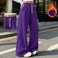 thumbnail image 2 of Womens Wide Leg Sweatpants Baggy Fall Lounge Sweat Pants Fleece Straight Leg Pants with Pockets and Drawstring Waist,Lightweight Soft Sweat Pants, Casual Gym Workout Pants, 2 of 8
