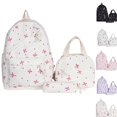 thumbnail image 4 of Coquette Bow Backpack for Women Pink Bow 3pcs Backpack Set Kawaii Backpack Large Capacity for College Middle High School Casual Travel Daypack,White, 4 of 4