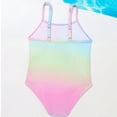 thumbnail image 6 of Gamivast Toddler Girl's Gradient One Piece Swimsuit Asymmetric Ruffle Trim Strap Monokini Summer Beach Vacation Outfits Cute Sunbathing Bathing Suit, 6 of 8