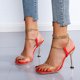 thumbnail image 5 of Sandalias de tacón alto con punta abierta y correa en el tobillo con cadena de metal transparente sexy para mujer Wmkox8yii hfjk3462, 5 of 5