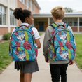 thumbnail image 5 of Whosucclay Tropical Leaf Print Kids School Bag Backpack with Large Capacity Lightweight Bookbag, with Front Pocket 17 Inch Satchel for Weekend Camping, 5 of 8