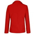 thumbnail image 4 of Olyvenn Trendy Blazers Coats Double Breasted for Women Long Sleeve Blazer Jackets Solid Slim Fit Business Work Office Lightweight Lapel Collar Womens Suit Button Open Front Casual Red 14, 4 of 5