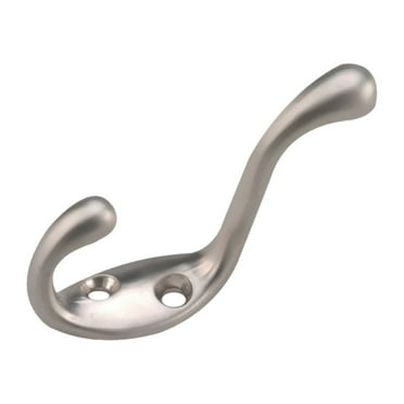 Rok Hardware 10-Pack 3-1/2" (89mm) Heavy Duty Coat Doble Hook, Brushed Nickel