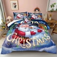 thumbnail image 6 of Move Over Santa Claus Comforter Set Queen Christmas Bedding Set for Girls Boys and Teens 4 Pieces Snowflakes and Santa Claus Pattern Xmas Comforter Set for Room Decor, 6 of 9