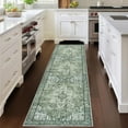 thumbnail image 2 of Suelur Runner Rugs 2.6x10 Green Runner for Hallways Non-Slip Washable Kitchen Runner with Rubber Backing Soft Printed Distressed Medallion Floor Carpet Runner for Laundry Bedroom Entryway, 2 of 8