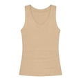 thumbnail image 3 of KyCheLot Ribbed Tank Tops for Girls V Neck Summer Solid Color Sleeveless Camisole Beach Vacation Fitted Tank Tops, 3 of 7