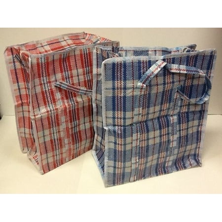 Zipper Handles Plastic Checkered Storage Laundry Ping Bags Extra Large 4 Ps Quany Set Of By Hyliya