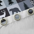 thumbnail image 4 of Feelyou Rustic Farmhouse Bear Black Out Curtains, Reindeer Moose Wildlife Curtains Pack of 2 (42x63 Each), Grey Blue Square Plaid Bedroom Curtains, Blackout Curtains Bedroom Decor, 4 of 6