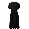 thumbnail image 6 of Patlollav Dresses Women Casual Sexy V-Neck Print Summer Short Sleeve Pockets Dress, 6 of 7
