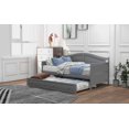 thumbnail image 3 of Wood Daybed with a Trundle, Trundle Daybed Twin Size Standard Twin Bed Frame No Box Spring Required, 3 of 7