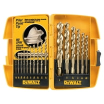 DeWalt Gold Ferrous Oxide Drill Bit Sets, 1/16" - 1/2" Cut Diameter, 16-Piece