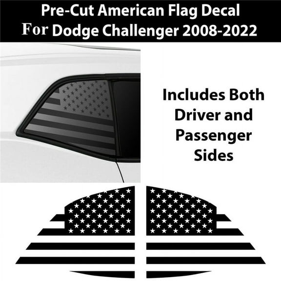 Zyutaosan Fits For Dodge Challenger 2008-2022 Distressed American Flag Window Decal Sticker