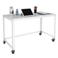 thumbnail image 4 of Hirsh Ready to Assemble 48 Inch Mobile Writer's Desk for Home Office, White, 4 of 6