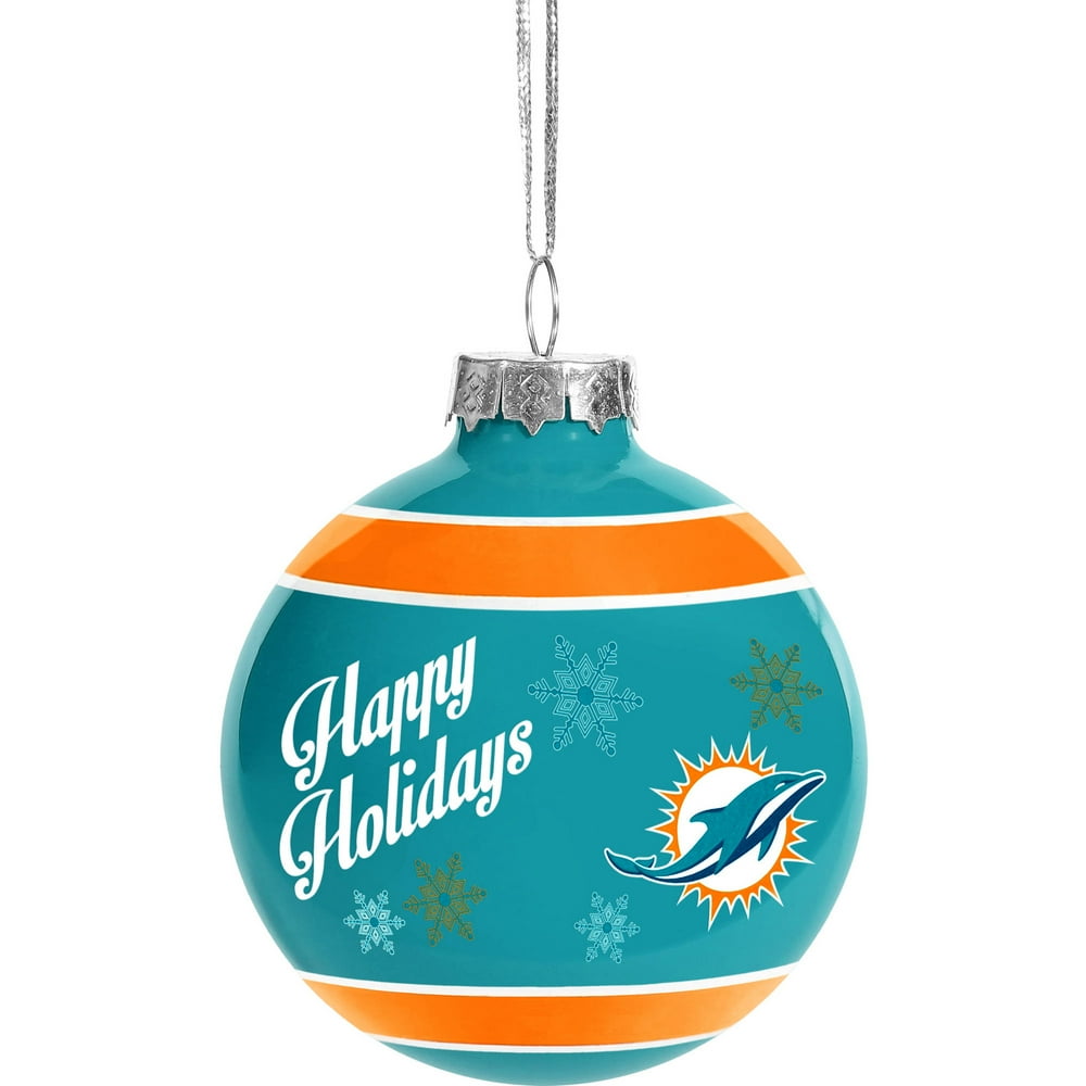 Miami Dolphins Glass Ball Ornament