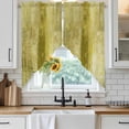 thumbnail image 4 of Yellow Kitchen Window Curtains, Swag Curtains Valance for Bedroom Living Room Bathroom, Retro Oil Painting Modern Abstract Art Aesthetics Rod Pocket Window Curtain Block Drapes 2 Panels 36"x36", 4 of 9