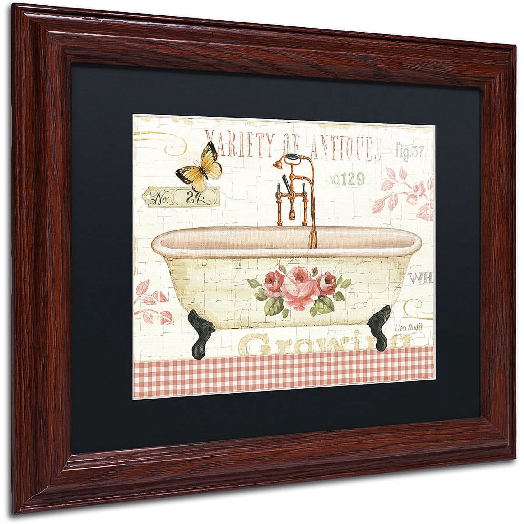 Trademark Fine Art "Rose Garden III no Border" Canvas Art by Lisa Audit, Black Matte, Wood Frame