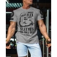 thumbnail image 3 of Gymish Don’t Want Sleeves to Fall Off Workout Shirt – Funny Gym T-Shirt for Men, Motivational Lifting Tee, Heather Grey with Sleeve Logo, Small, 3 of 6