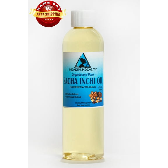 Sacha inchi oil refined organic carrier cold pressed 100% pure all natural 4 oz