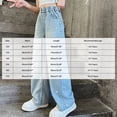 thumbnail image 3 of Girls Wide Leg Jeans Baggy Bow Embroidery High Elastic Waist Denim Pants Cute Y2K Trendy Tween Streetwear Jeans for Teen Girls, 3 of 8