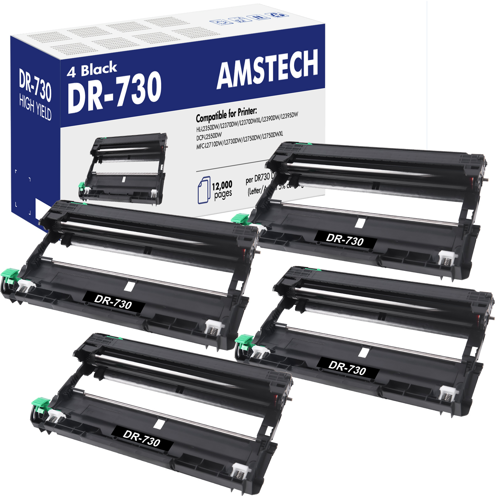 Amstech 4Pack Compatible Drum Unit for Brother DR730 DR730 DR 730 HL
