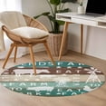 thumbnail image 5 of 4ft Washable Round Rug, Farmhouse Animal Non-Slip Circle Area Rug for Living Room Bedroom, Chicken Cow Pig Windmills Teal Wood Indoor Floor Mat for Home Decor, 5 of 9