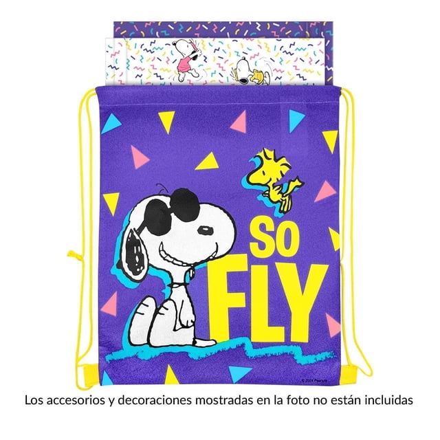 Morral Prichos PEANUTS De Non Woven Plastificado, con Diseño de Peanuts, Modelo Único. 1 Pieza