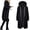 Black, variant on Women's Jacket Warm Hooded Coat Winter Outwear Long Cardigan Zipper Drawstring Thin Open Front Pockets Tops