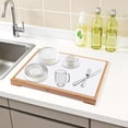 thumbnail image 2 of Unique Bargains Diatomaceous Stone Dish Drying Mat with Dish Drying Rack White, 2 of 6