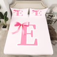 thumbnail image 2 of Manfei Bow Bowknot Ribbon Twin Sheet Sets,Fairy Tale Theme Twin Fitted Sheet,First Letter E Flat Sheet For Girls,Super Cozy Room Decor,3pcs, 2 of 7