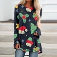 thumbnail image 1 of Chemises pour Femmes, Imprimé Décontracté de Noël, Manches Longues, Col Rond, Blouses d'Été en Solde, 1 of 5