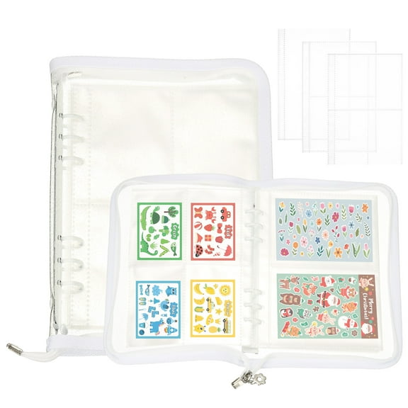 Uxcell Sticker Organizer Binder, Reusable A5 Album with 180 Pocket, White