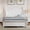 White + Wood+Full, variant on Full Size Wood Platform Bed Frame,Retro Style Platform Bed with Wooden Slat Support,Dark Walnut