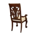 thumbnail image 4 of Miekor Furniture Dark Cherry Finish Formal Dining Armchairs 2pc Set Fabric Upholstered Seat Traditional Design Room Furniture W5U875, 4 of 6