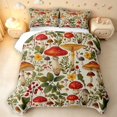 thumbnail image 2 of Homewish Vintage Plant Mushrooms Twin Quilt Set,Retro Botanical Fungi Twin Coverlet Set,Beige,Polkadot Reversible,2-Piece, 2 of 7
