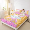 thumbnail image 3 of Erosebridal Pink & Cyan Dripping Waffle Pink Baseball & Bat Sketch Graphic Full Size Sheets 4-Piece, Sport Graphic Bed Sheets for Girls Kids,Microfiber Bedroom Decor, 3 of 5