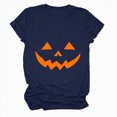 thumbnail image 4 of TOWED22 Funny Halloween T Shirts for Women Graphic Tees Vintage Cute Print Tee Holiday Tops(Navy,S), 4 of 5