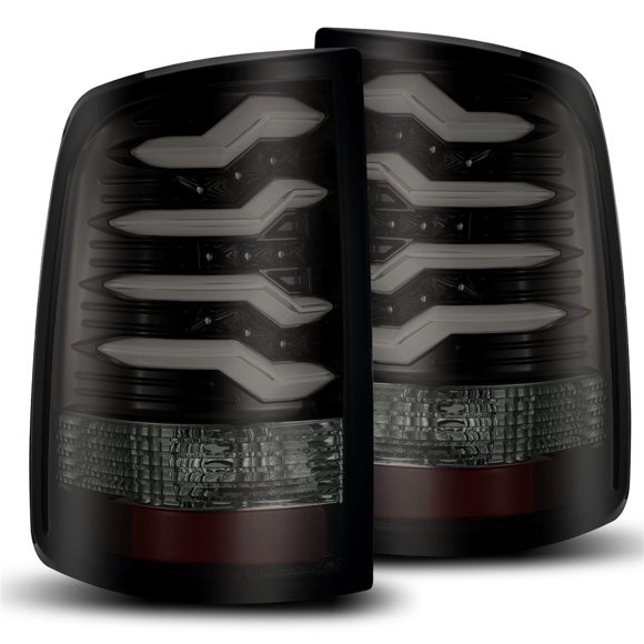 AlphaRex USA Tail Light Assembly - LED 640010 Pro-Series; Smoke Lens With Red Reflectors; Jet Black Housing; LED; Red Bulb; DOT/SAE Approved; Set Of 2